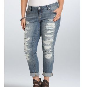Torrid Premium Boyfriend Jean Destroyed/Distressed